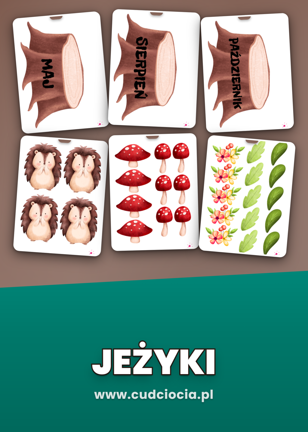 Jeżyki — kalendarz urodzin do sali przedszkolnej (PDF)