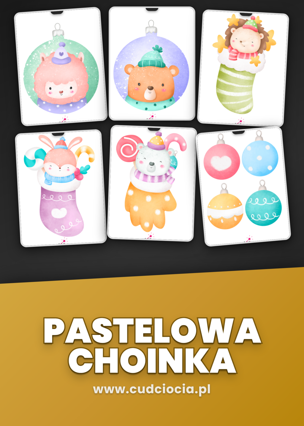 Pastelowa Choinka — Dekoracje Świąteczne do Przedszkola (106 Stron, A4 PDF)
