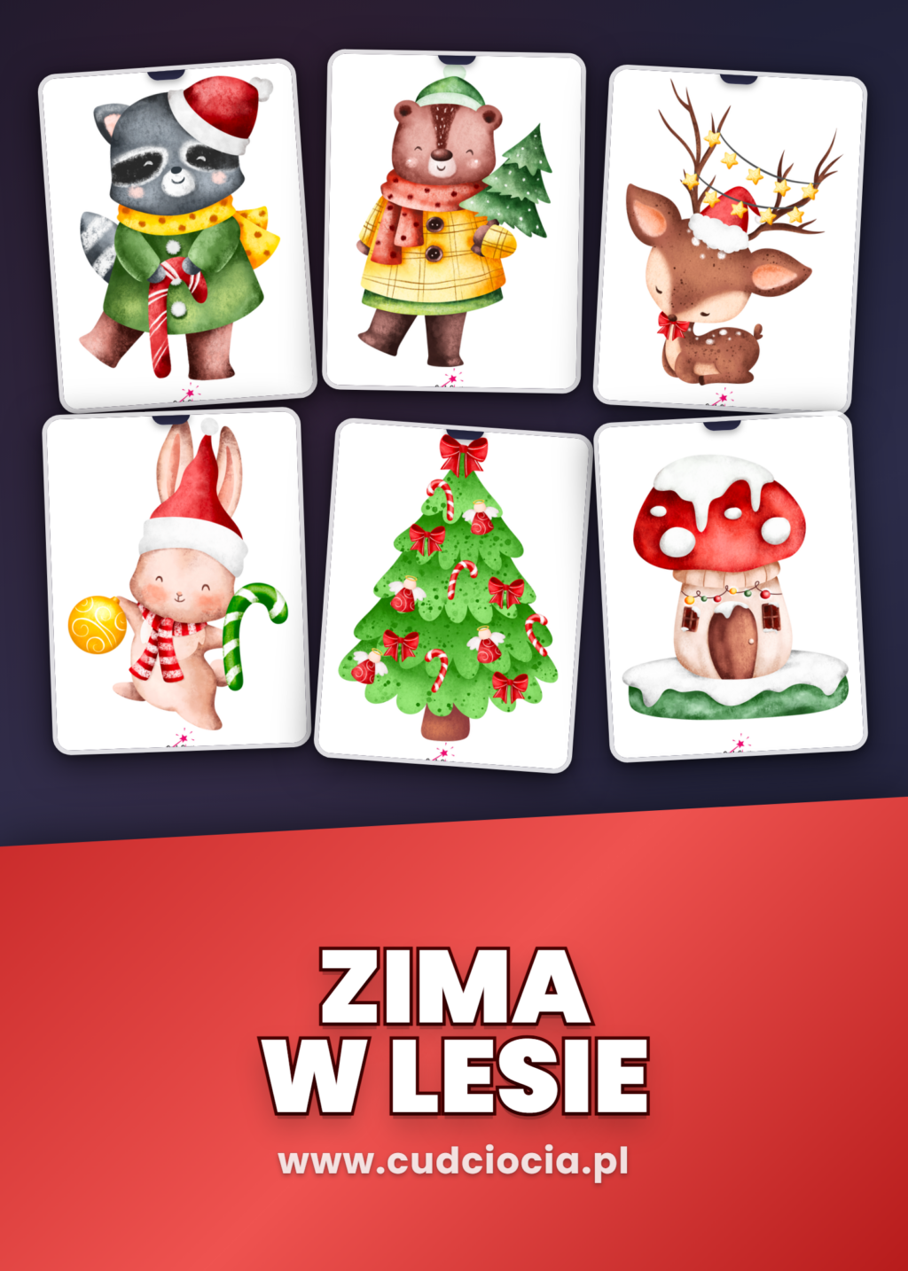 Zima w Lesie — Dekoracje Zimowe do Przedszkola (126 Stron PDF)