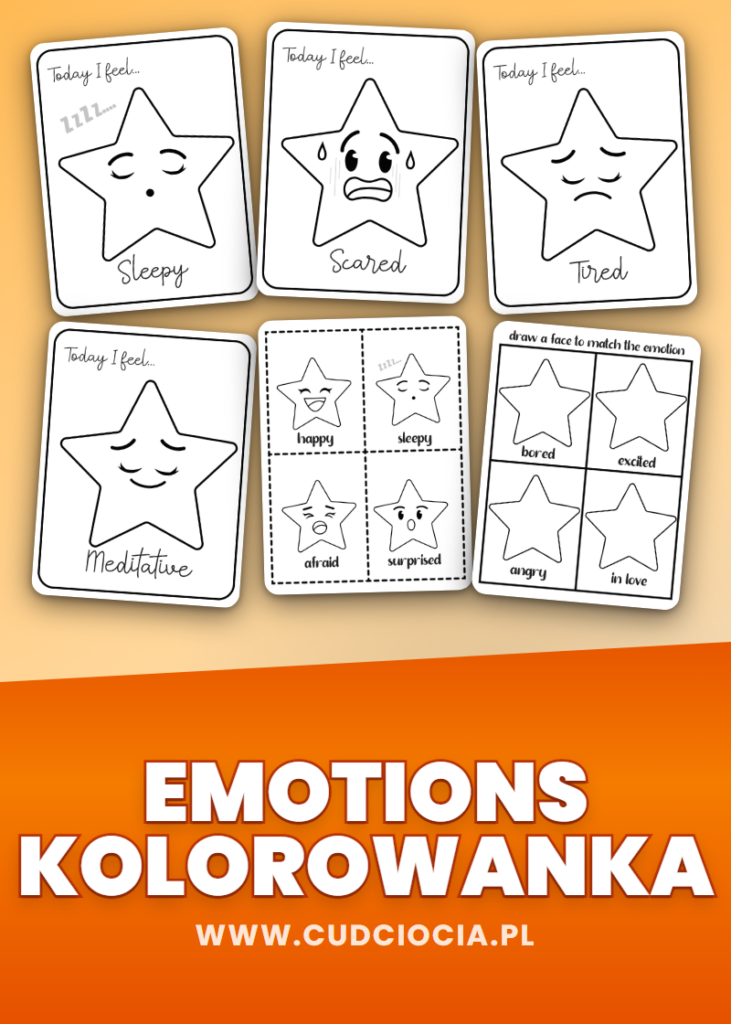 Emotions Kolorowanka — Kolorowanka po Angielsku z Emocjami (46 stron)