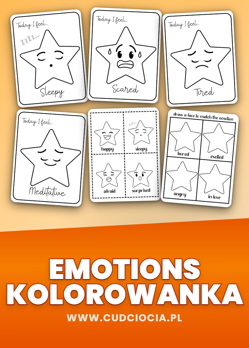 Emotions Kolorowanka — Kolorowanka po Angielsku z Emocjami (46 stron)