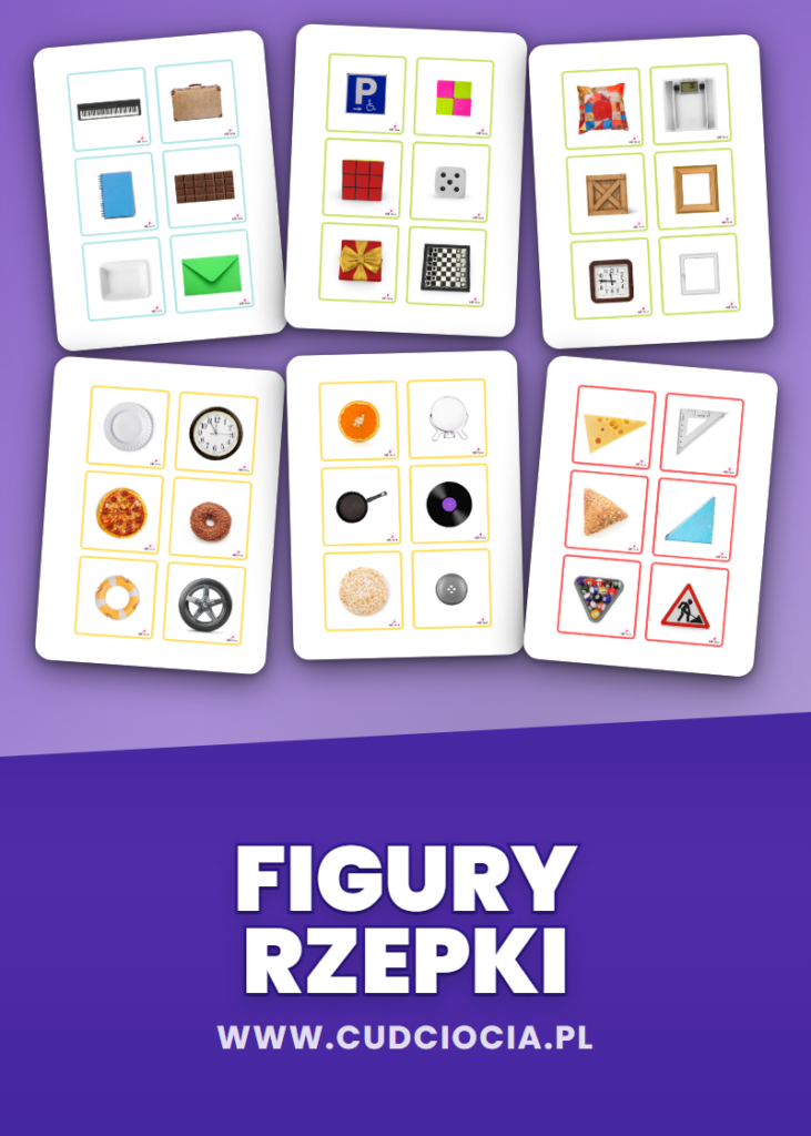 Figury Geometryczne Do Wycinania — Karty z Rzepami PL (21 Stron, 8 Figur)