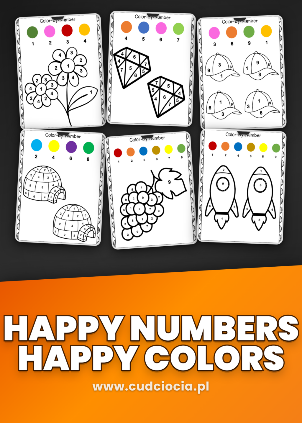Kolorowanka Liczby 1-10 — Color by Number dla Przedszkolaków (10 kart)