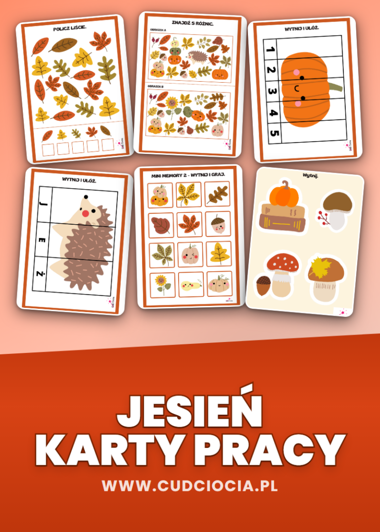Jesień Karty Pracy – 51 Stron PDF Dla Przedszkolaka