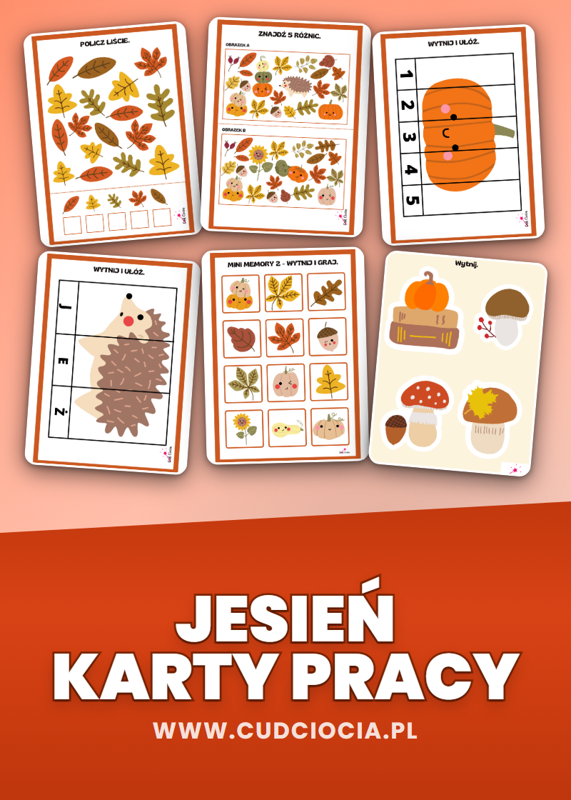 Karty Pracy Jesień – 52 Strony PDF Dla Przedszkolaka