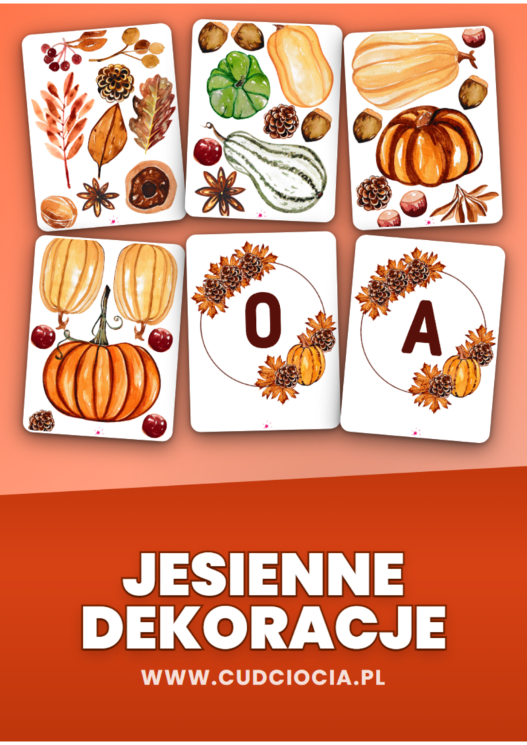 Jesienne Dekoracje Nr 2 GIGA — Alfabet w Wiankach i Naklejki do Sali