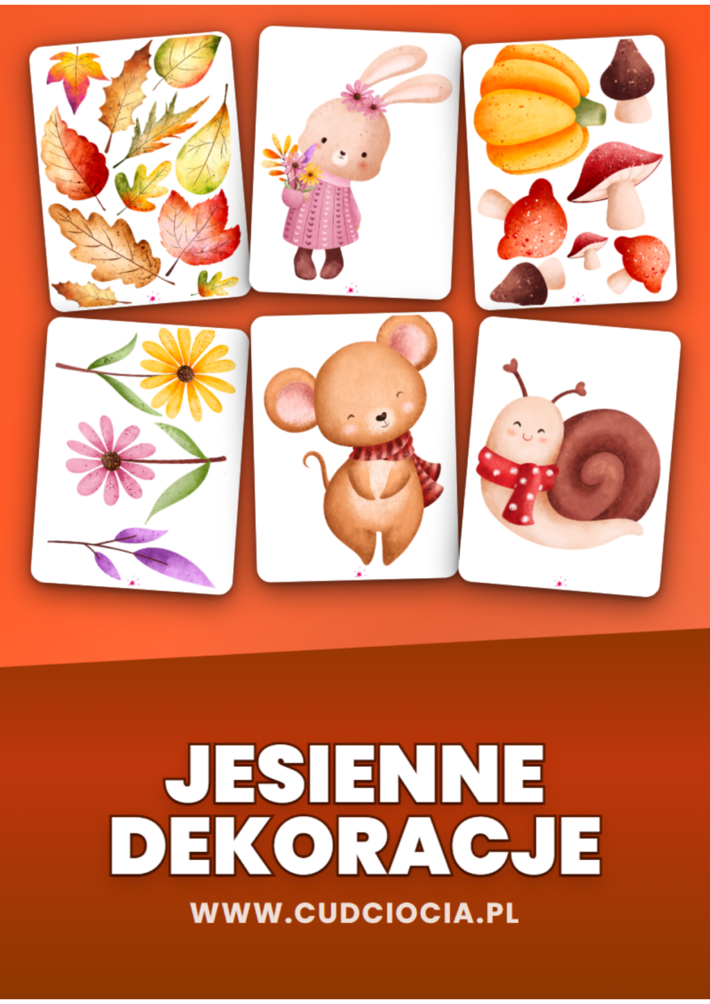 Jesienne Dekoracje Nr 3 GIGA — Leśne Zwierzaki, Liście i Alfabet w Wiankach (71 stron)