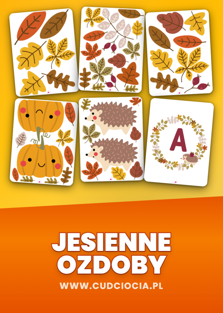 Jesienne Ozdoby Nr 1 — Szablony do Druku (46 stron)