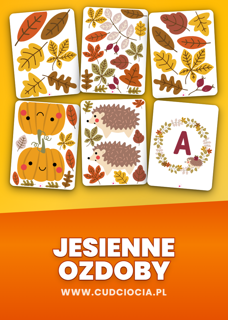 Jesienne Ozdoby Nr 1 — Szablony do Druku (46 stron)