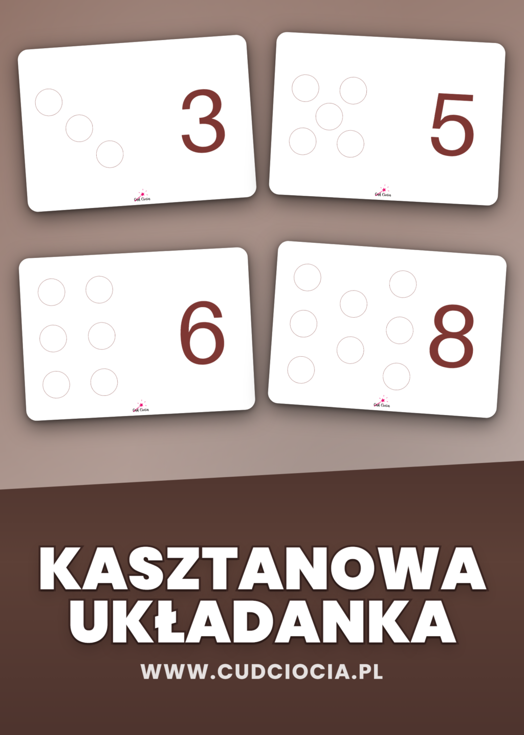 Kasztanowa Układanka 1-10 — Jesienne Liczenie z Kasztanami