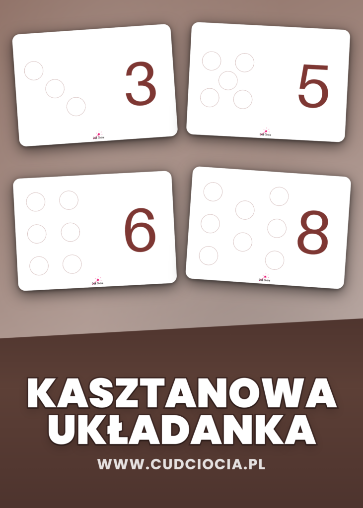 Kasztanowa Układanka 1-10 — Jesienne Liczenie z Kasztanami