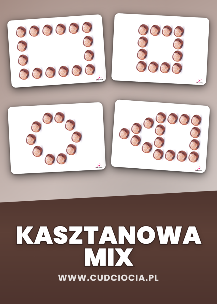 Kasztany Mega Mix - Zestaw 3 Ukladanek z Kasztanow (Alfabet, Liczenie 1-10, Cyfry 0-9)