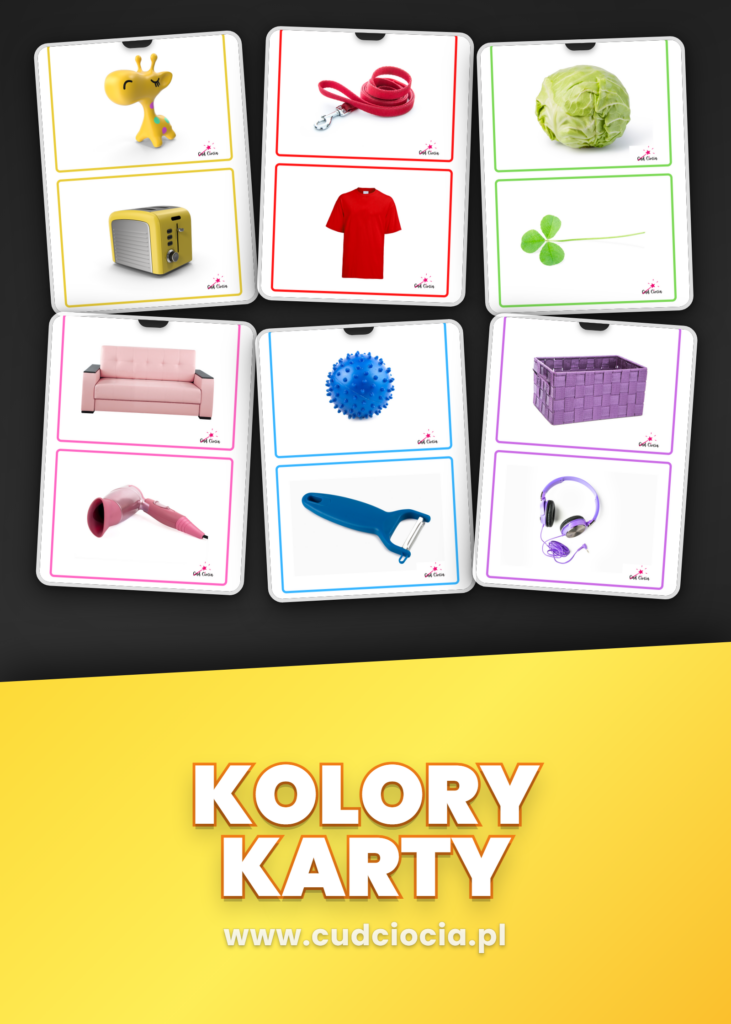 Kolory — Karty Dydaktyczne PL (67 Stron, 11 Kolorów z Fotografiami)
