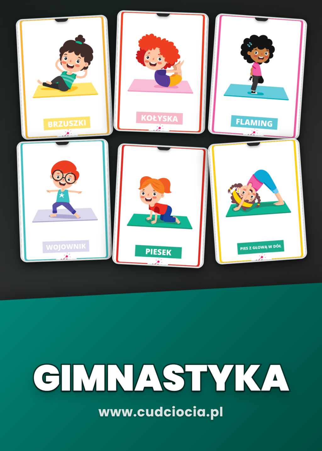 Mini Gimnastyka — Karty Ćwiczeń dla Dzieci (12 Pozycji do Druku)