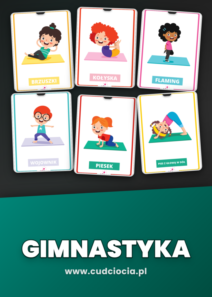 Mini Gimnastyka — Karty Ćwiczeń dla Dzieci (12 Pozycji do Druku)