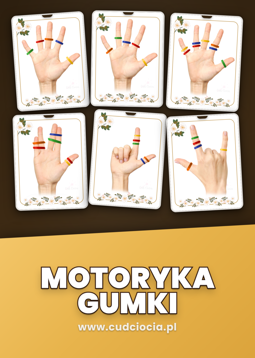 Karty Pracy „Paluszki i Gumki” — Motoryka Mała z Gumkami Recepturkami (76 Stron PDF)