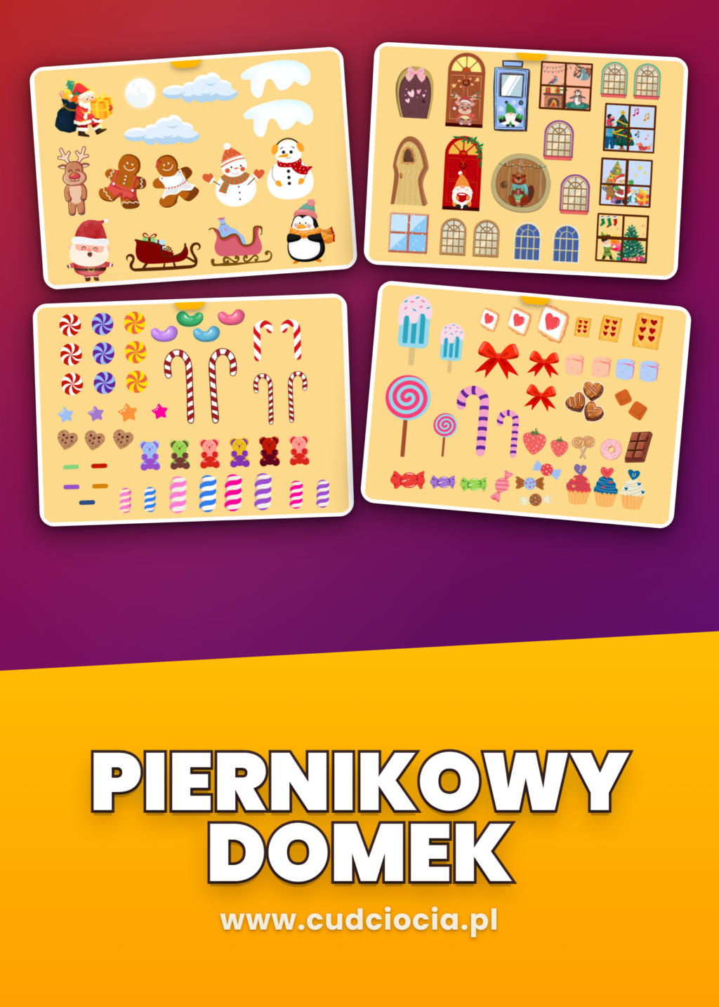 Piernikowy Domek — Ozdoby Świąteczne do Druku (Dekorowanie)
