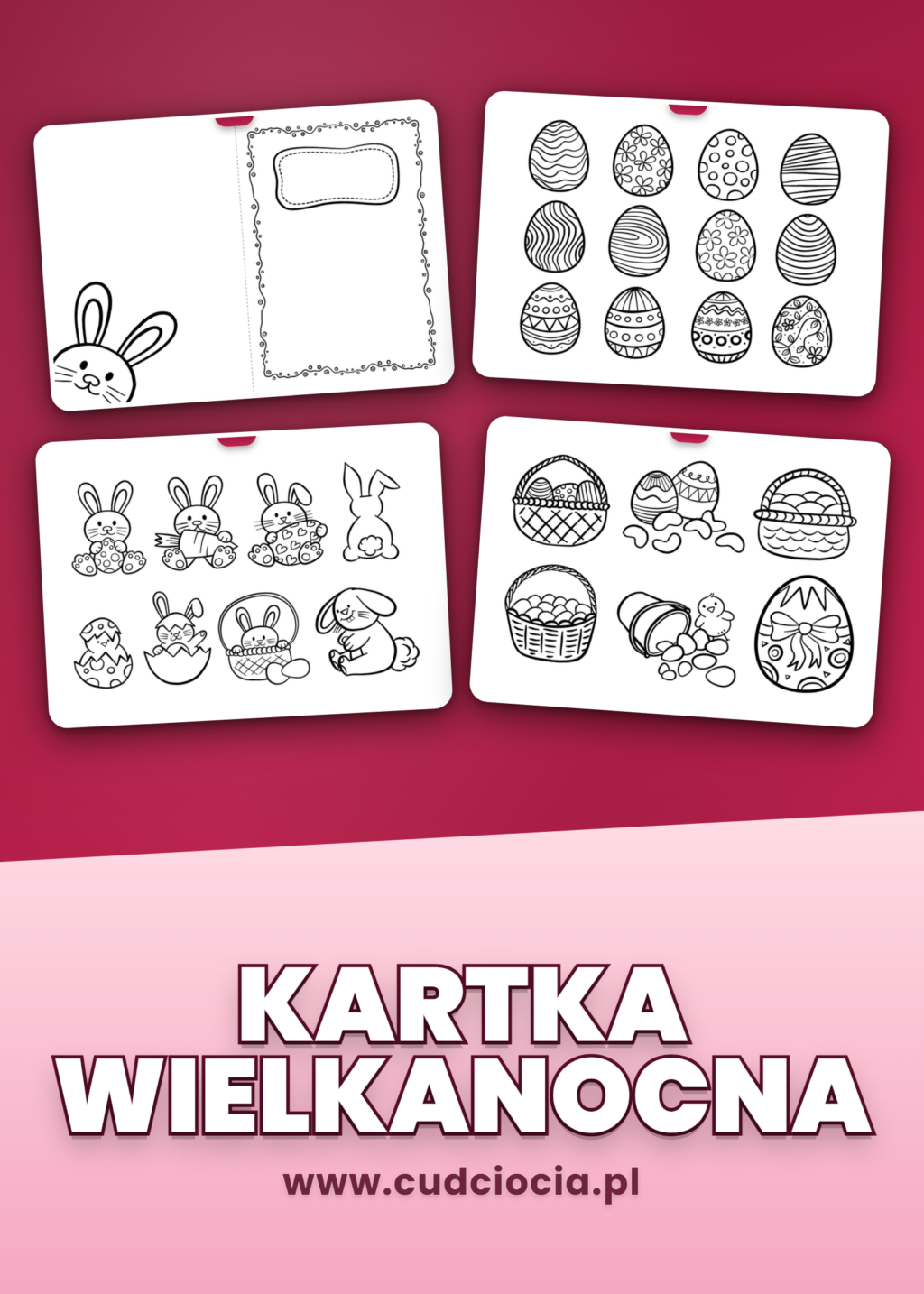 Kartka Wielkanocna do Druku ANG — 6 Szablonów + 7 Arkuszy