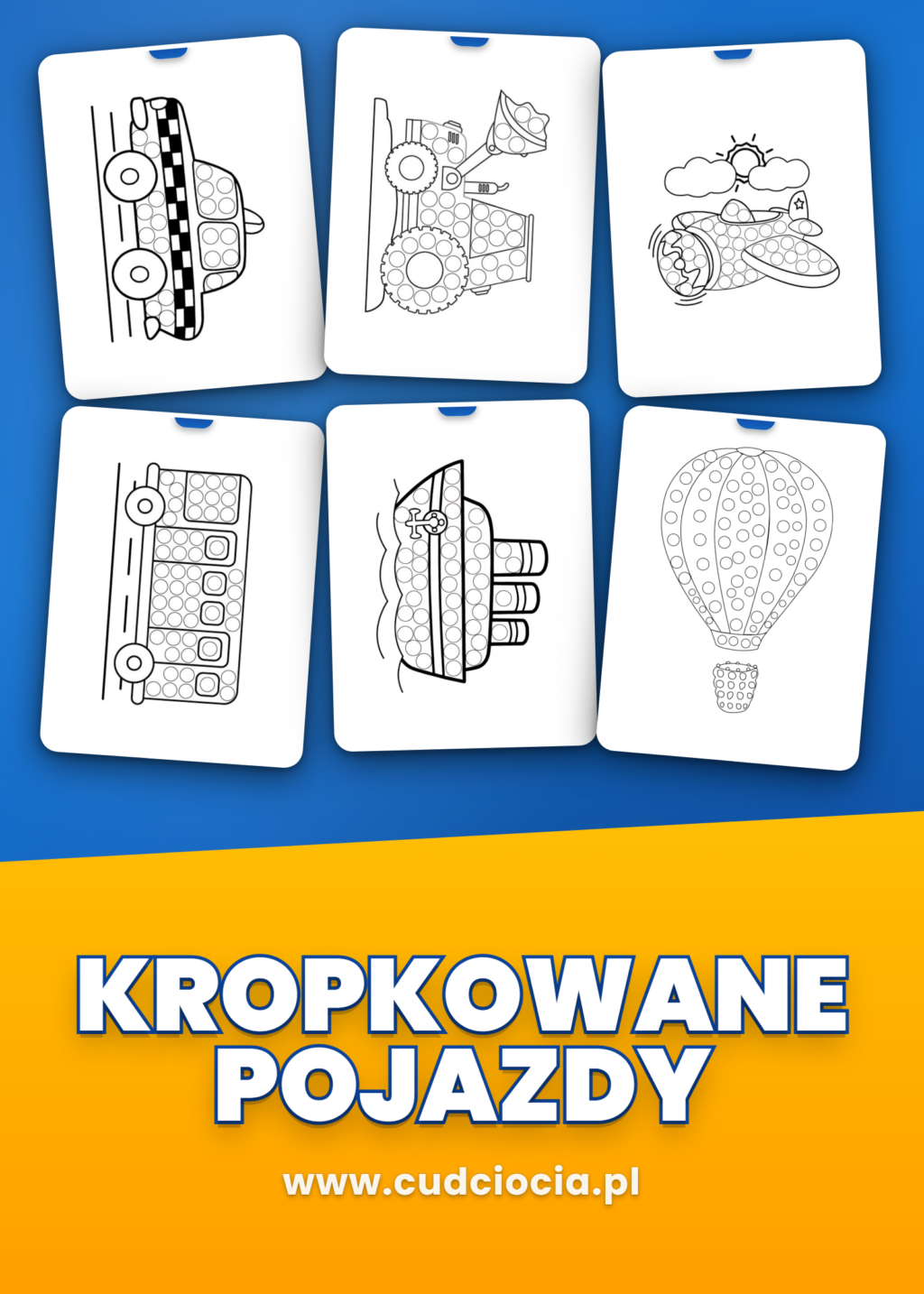 Kropkowane Pojazdy – 102 Karty Pracy z Dot Markerami