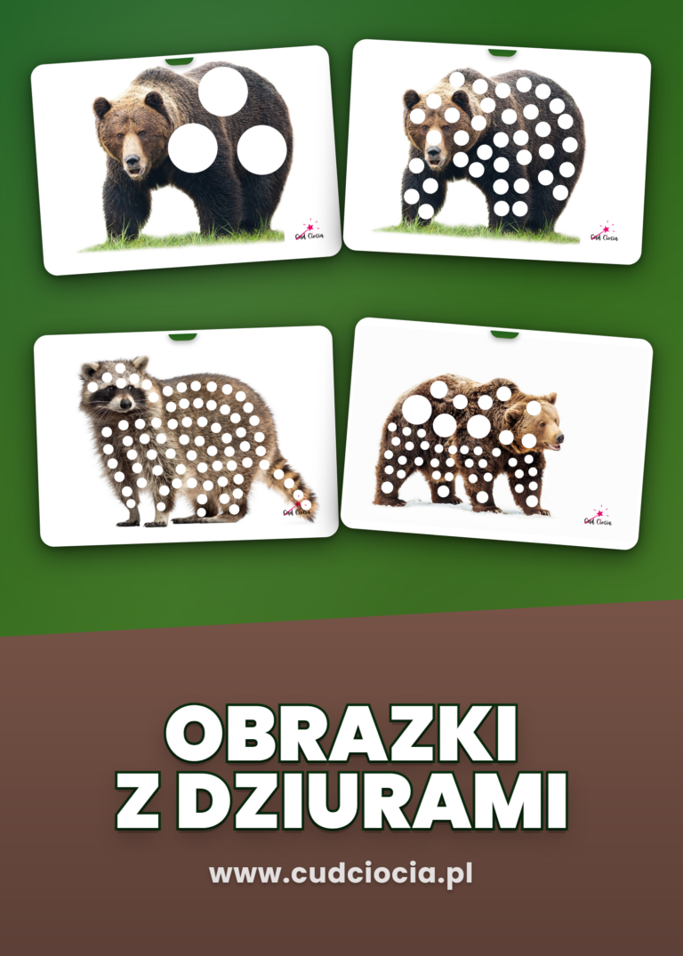 Leśne Zwierzęta — Obrazki z Dziurami do Nawlekania