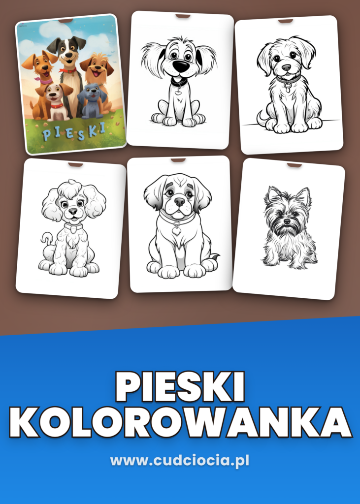 Pieski - Kolorowanka do druku