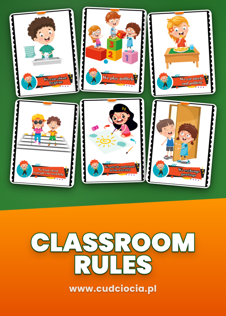 Classroom Rules – Kodeks Przedszkolaka ANG (Karty Prezentacyjne)