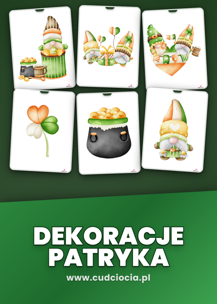Dzień Świętego Patryka — Dekoracje do Sali (80 Stron, A4 PDF)
