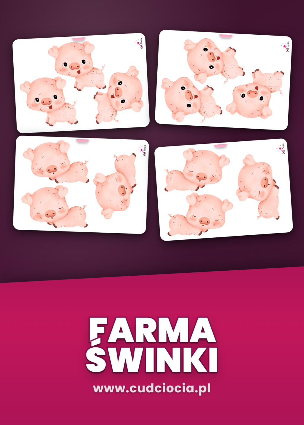 Nasze Urodziny Farma Świnki — Tablica Urodzinowa Przedszkole do Druku