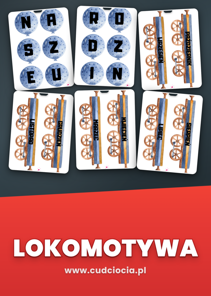 Kalendarz Urodzin Lokomotywa — Dekoracje Sali Przedszkolnej (NASZE URODZINY)