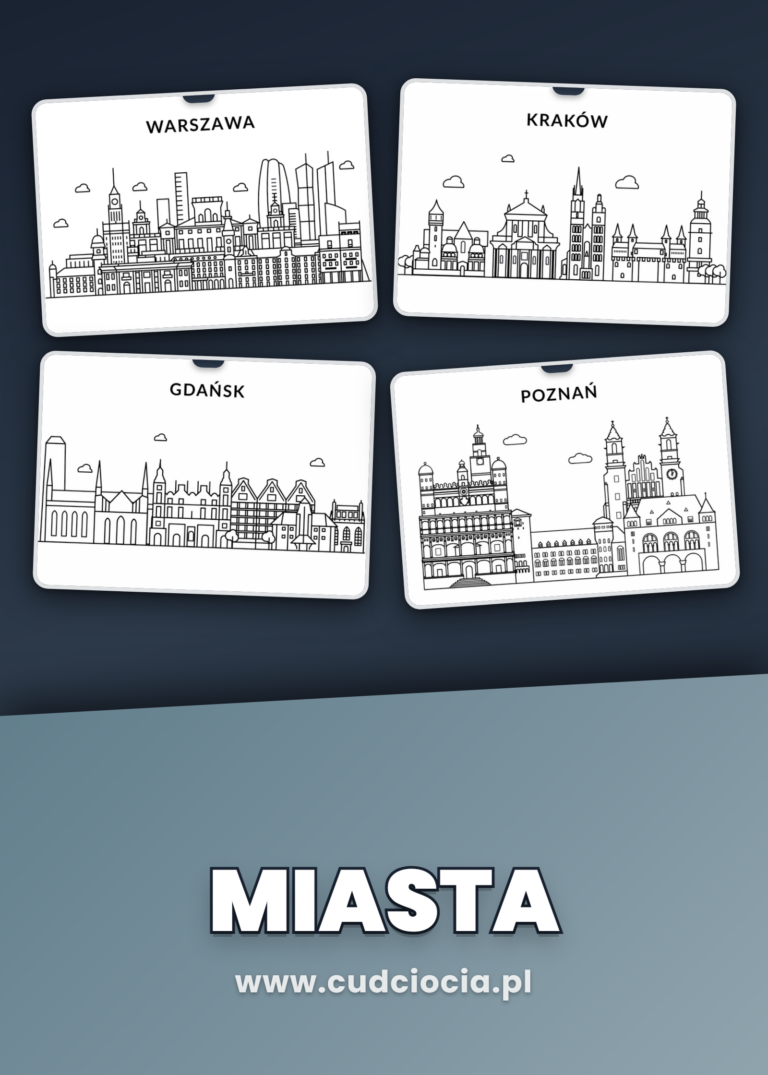 Miasta Polski — Kolorowanka z 10 Skylinami Polskich Miast