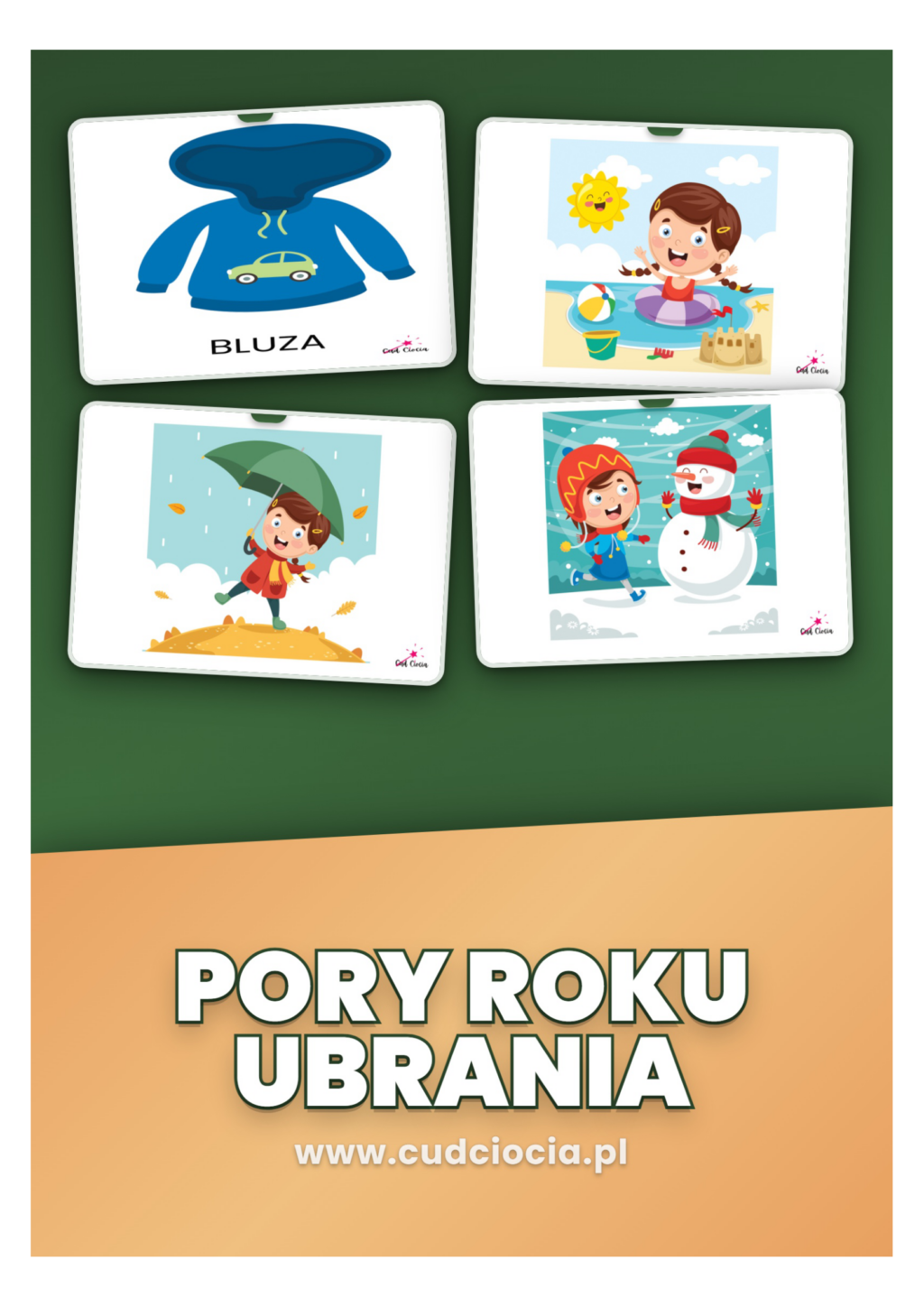 Pory Roku Ubrania – Karty Dydaktyczne PDF (27 stron)