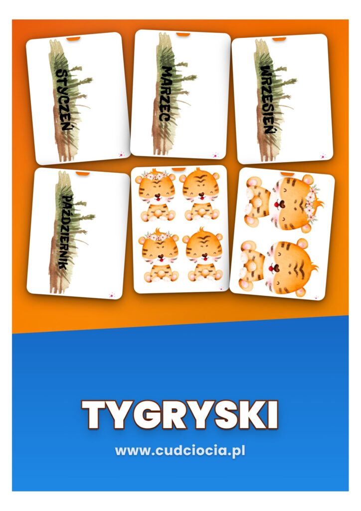 Tygryski - Nasze Urodziny: kalendarz urodzin do sali przedszkolnej