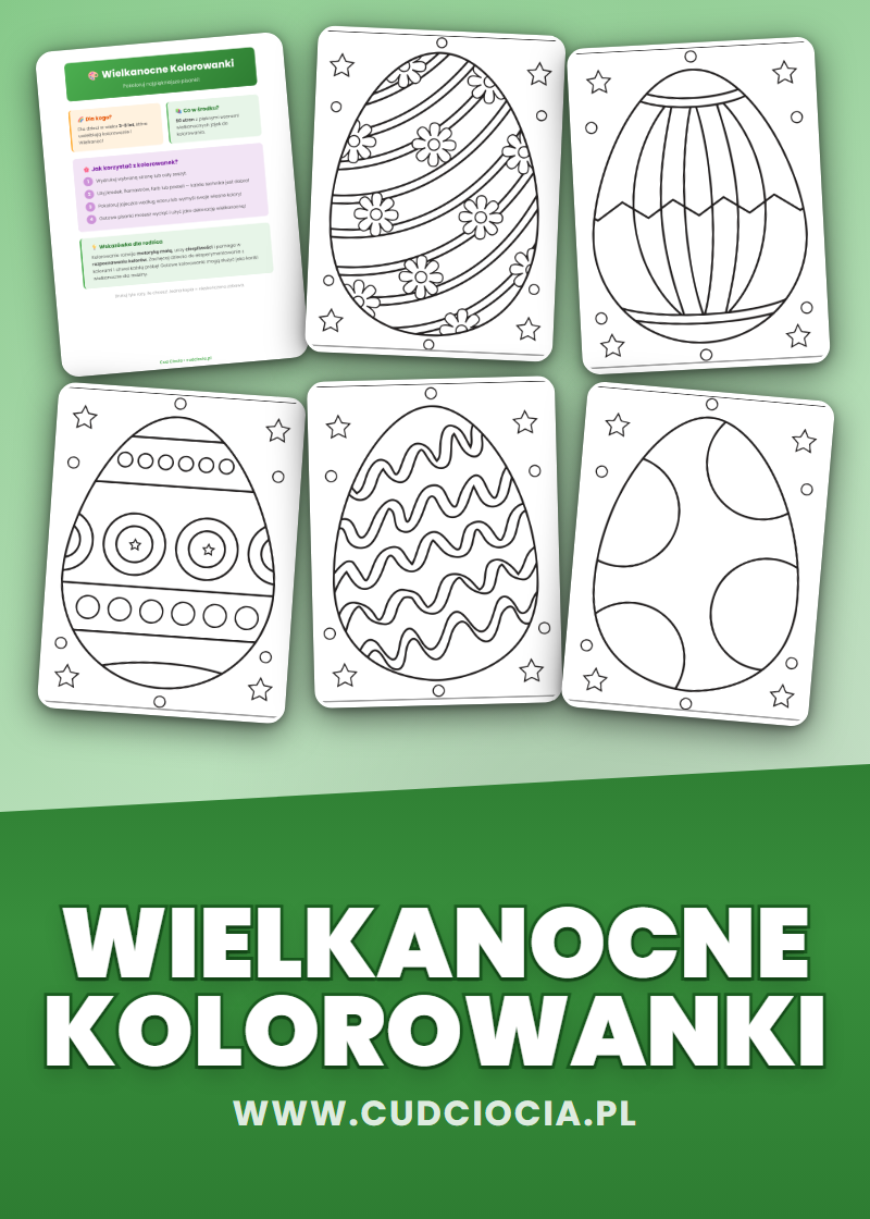 Wielkanocne Kolorowanki — Pakiet 52 Jajek do Druku (A4 PDF)