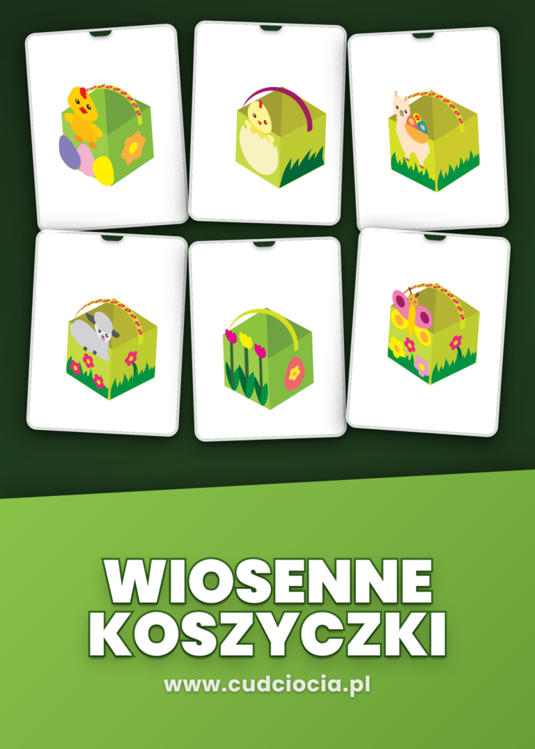 Koszyk Wielkanocny do Druku — Wiosenne Koszyczki 19 Stron