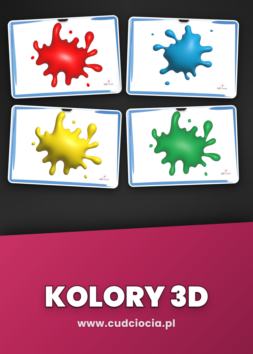 Kolory Zestaw 3D — 26 Plansz Prezentacyjnych (13 kolorów × 2D + 3D, 29 stron PDF)
