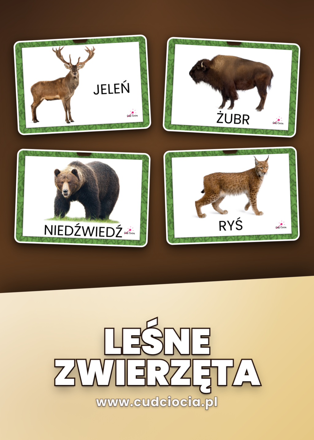 Leśne Zwierzęta — GIGA Pakiet (147 Stron Kart Pracy i Układanek)