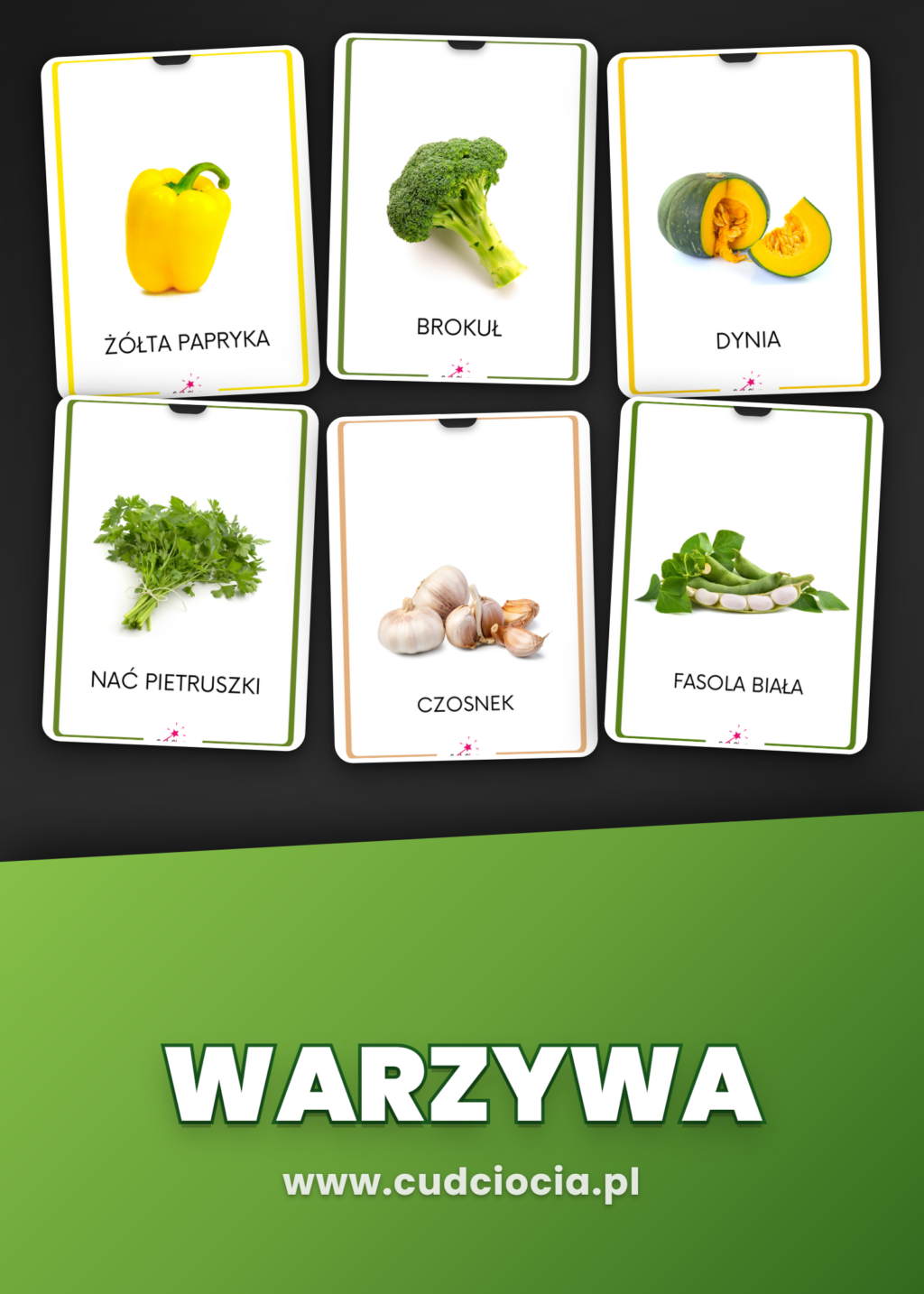 Warzywa po Angielsku — Karty Dydaktyczne (37 Fotografii)