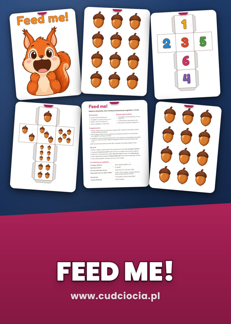 Feed me! Gra z kostką do liczenia po angielsku (darmowy PDF)